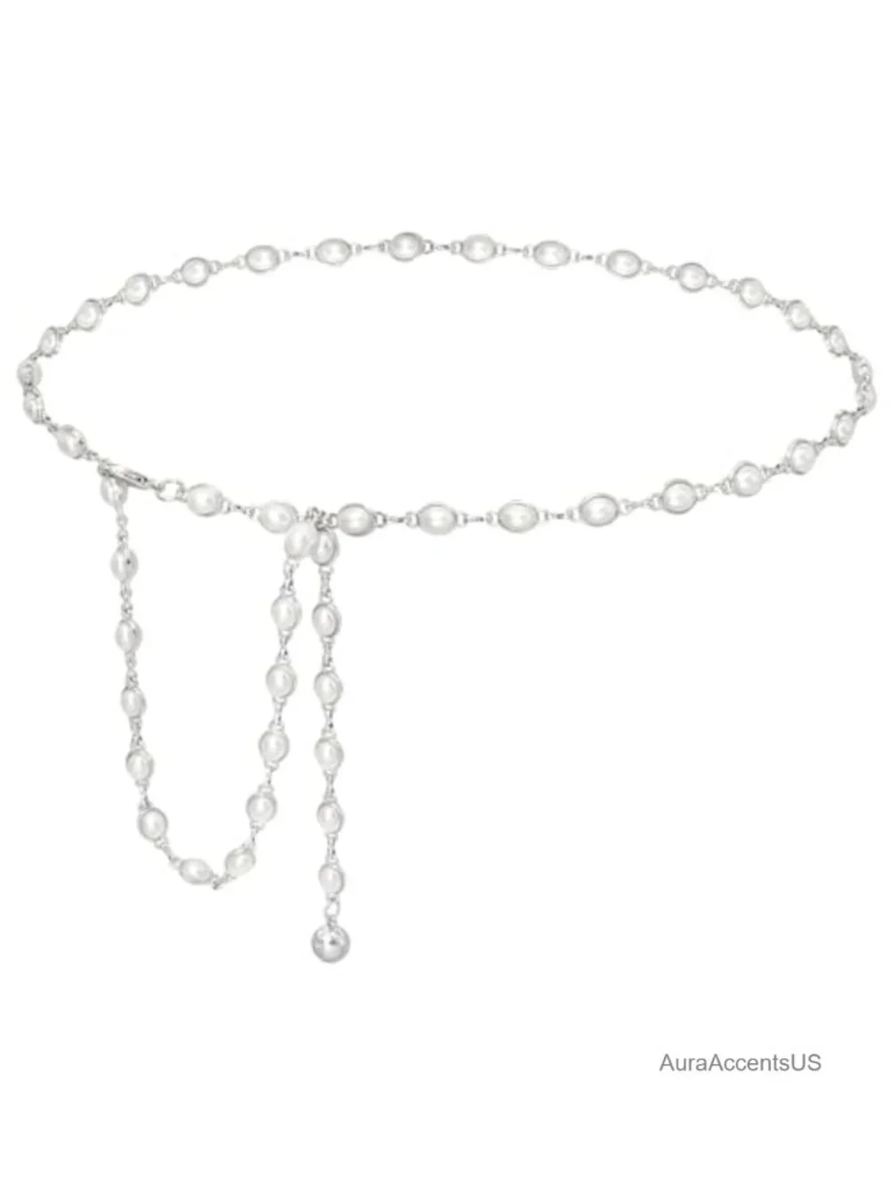 Metal Waist Chain Adjustable Buckle Belt for Dresses Jeans